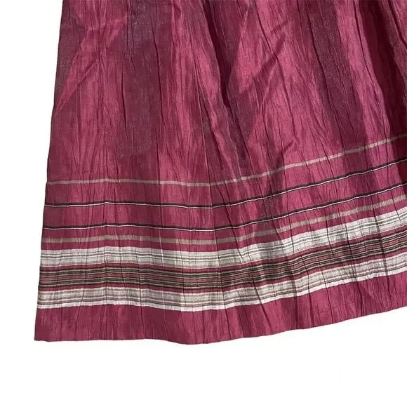 Ann Taylor Loft Dress Strapless Purple Shimmer Linen Blend Striped 12 Petite - Picture 3 of 4